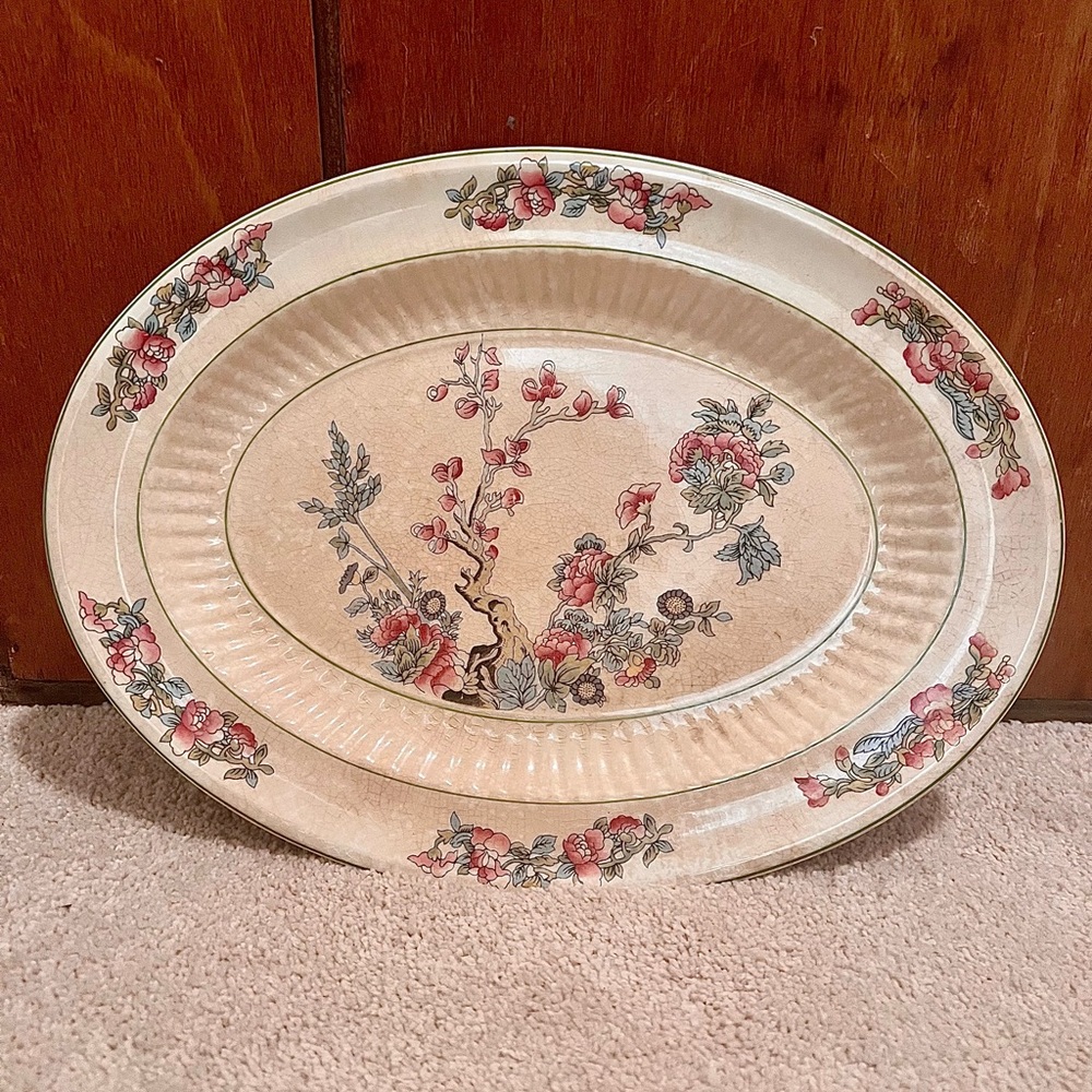 Vintage Cream Johnson Brothers Indian Tree Serving Dish